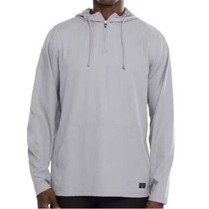 TravisMathew Heather Sleet Gray Skyview Hoodie 1MX310 Quarter-Zip Golf Jacket